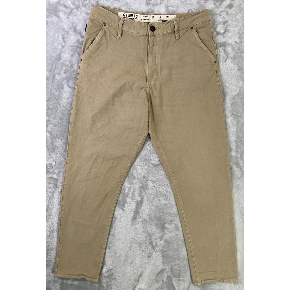 G-Star RAW Slim Chino Mens 31x32 Tan D21371 Sustainable Urban Utility Pants